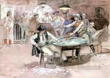 Impresionismo Painting - Salón del valle pacífico 1900 Charles Marion Russell Vaquero de Indiana